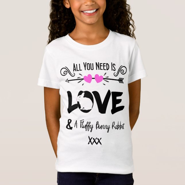 Gullig slogankärlek & fluffig graf för t-shirt (Framsida)
