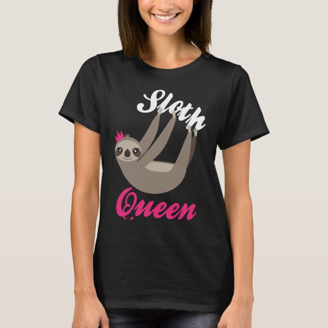 Gullig SlothdrottningT-tröja Tee Shirt (Framsida)