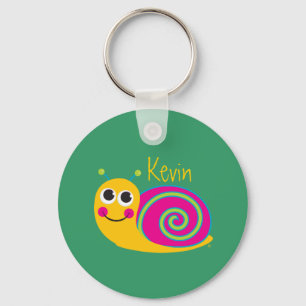 Gullig snigel Keychain Nyckelring