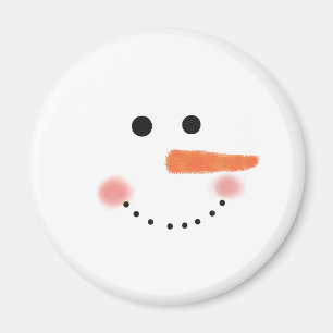 Gullig snögubbeansikterunda magnet
