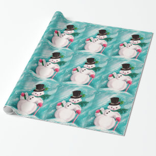 Gullig snögubbeflicka presentpapper