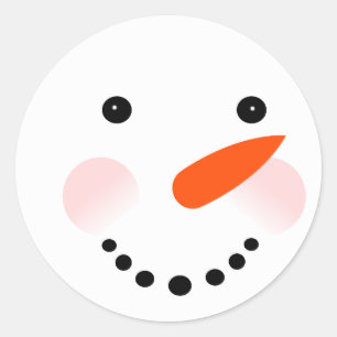 Gullig snögubbejul runt klistermärke