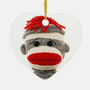 GULLIG SOCK MONKEYPRYDNADPERSONLIG JULGRANSPRYDNAD KERAMIK