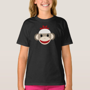 Gullig sock monkeyT-tröja Tee Shirt