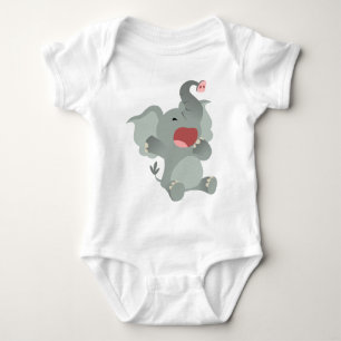 Gullig sömnig T-tröja för tecknadelefantbaby Tee Shirt