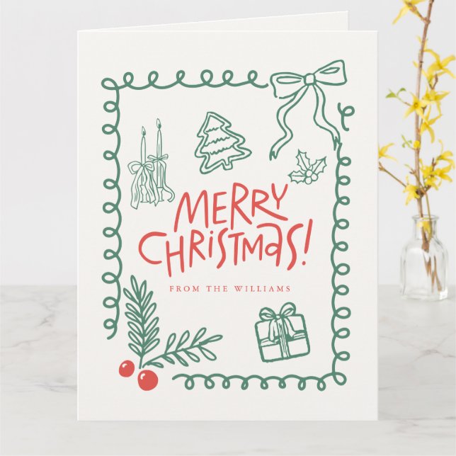 gullig söß sötnos glad jul  kort (Gul blomma)