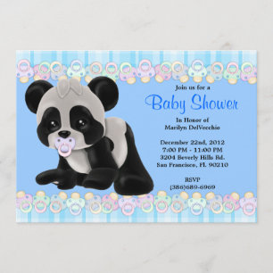 GULLIG söt flott baby shower för babyPandabjörn Inbjudningar