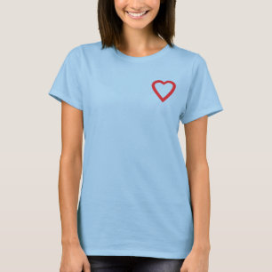 Gullig söt ljus röd hjärtautslagsplats tee shirt