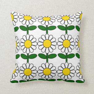 Gullig söt rolig daisyblomma, flickablommönster kudde