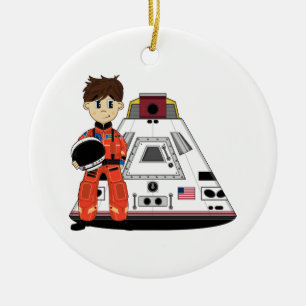 Gullig Spacemanprydnad Julgransprydnad Keramik