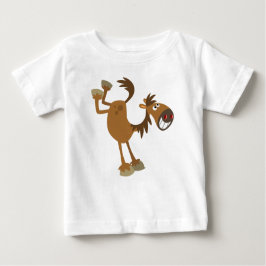 Gullig sparka T-tröja för tecknadhästbaby Tee Shirt