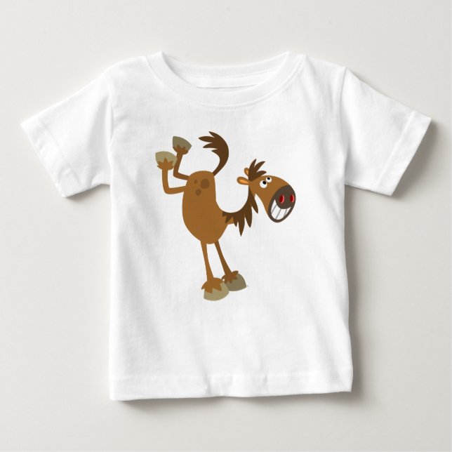 Gullig sparka T-tröja för tecknadhästbaby Tee Shirt (Framsida)