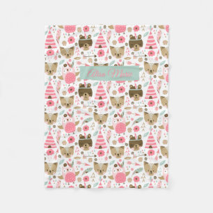 Gullig stam- djurbaby fleecefilt