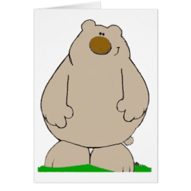 Gullig stor nalle hälsningskort (Framsidan)