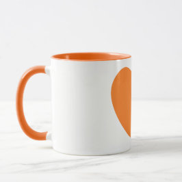 Gullig stor orange mugg för hjärtatryckkaffe