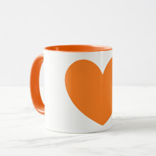 Gullig stor orange mugg för hjärtatryckkaffe