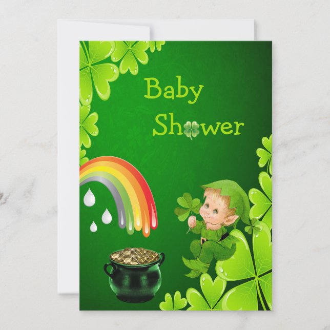 Gullig Sts Patrick dagbaby shower Inbjudningar (Framsida)