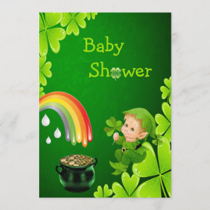 Gullig Sts Patrick dagbaby shower Inbjudningar
