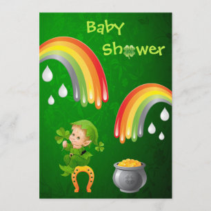 Gullig Sts Patrick dagbaby shower Inbjudningar
