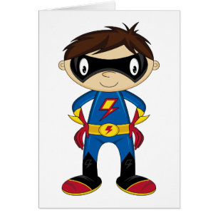 Gullig Superheropojke Hälsningskort