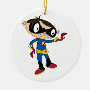 Gullig Superheropojke Julgransprydnad Keramik