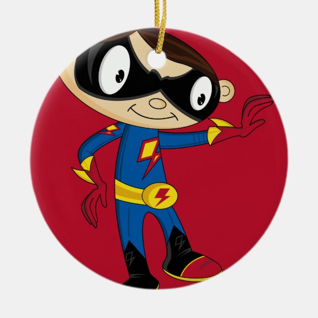 Gullig Superheropojke Julgransprydnad Keramik (Framsidan)