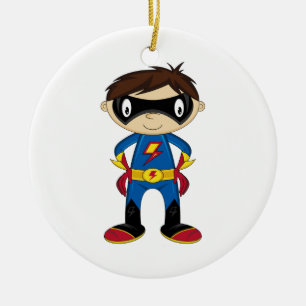 Gullig Superheropojke Julgransprydnad Keramik