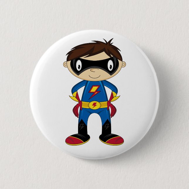 Gullig Superheropojke Knapp (Framsida)
