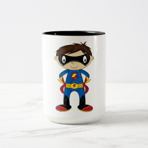 Gullig Superheropojke Två-Tonad Mugg