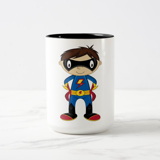 Gullig Superheropojke Två-Tonad Mugg (Center)