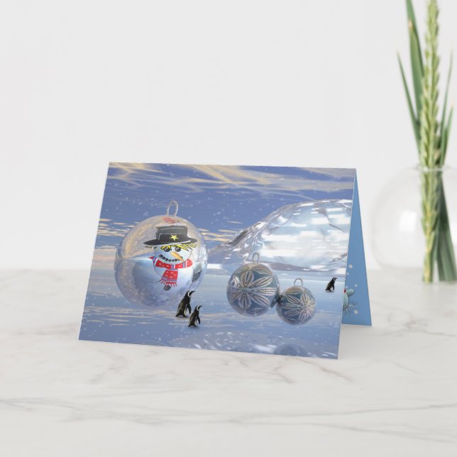 Gullig surrealistic julkort helgkort (Framsida)