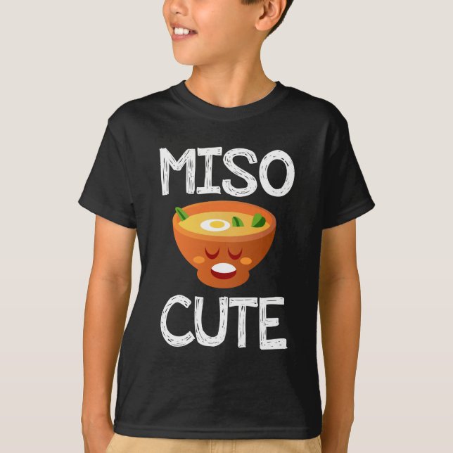 Gullig Sushisoppa Kawaii för Miso T Shirt (Framsida)