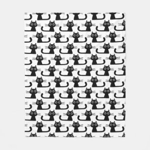 Gullig svart älskare för katt för kattungemönster fleecefilt