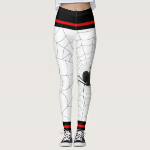 Gullig svart änkaspindel- och webbendamasker leggings