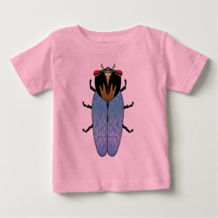 Gullig svart cikada t-shirt