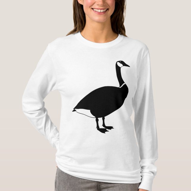 Gullig svart kanadensisk gås tee shirt (Framsida)