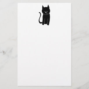Gullig svart katt brevpapper