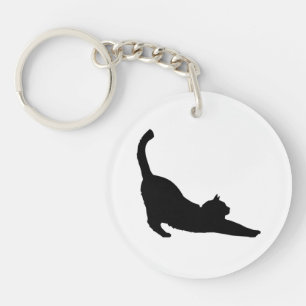 Gullig svart katt Halloween Keychain
