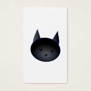 Gullig svart katt. Katttecknadillustration Visitkort
