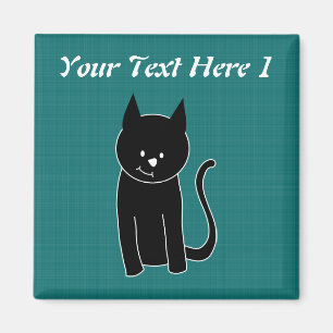 Gullig svart katt magnet