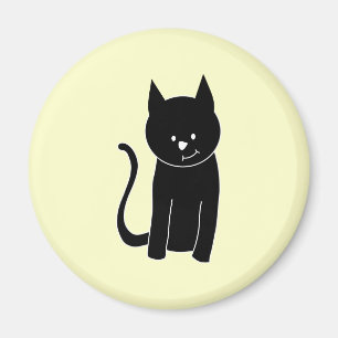 Gullig svart katt magnet