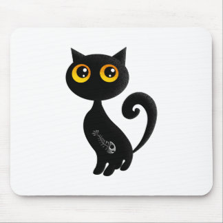 Gullig svart katt musmatta