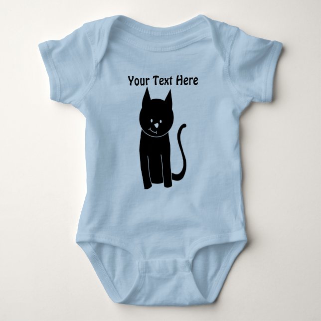 Gullig svart katt tee shirt (Framsida)