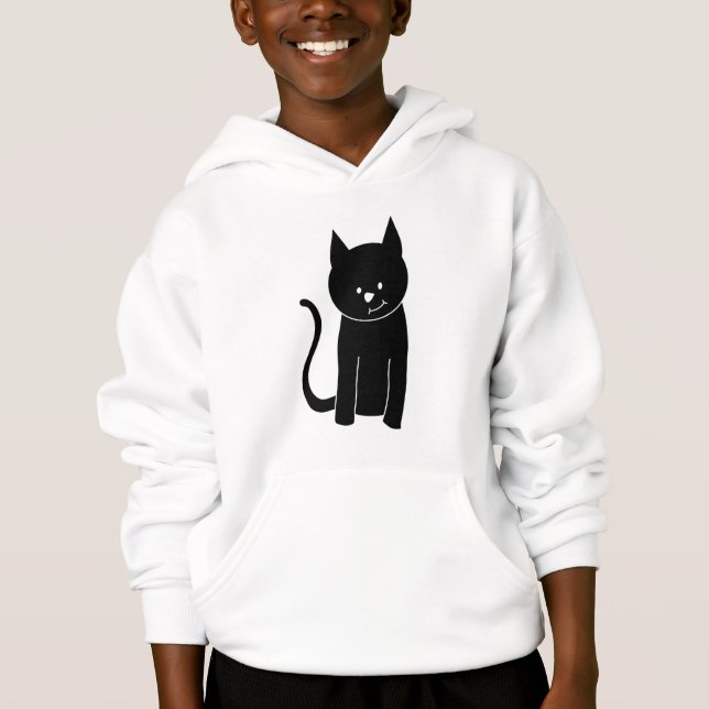 Gullig svart katt tee shirt (Framsida)