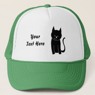 Gullig svart katt truckerkeps