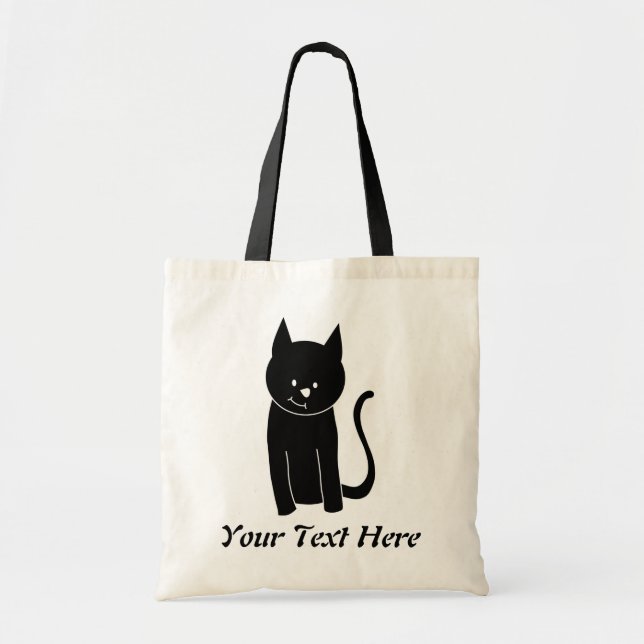 Gullig svart katt tygkasse (Framsidan)