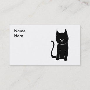 Gullig svart katt visitkort