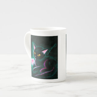 Gullig svart kattunge benporslin mugg