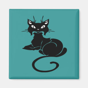 Gullig svart kattunge magnet