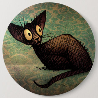 Gullig svart orientalisk katt knapp